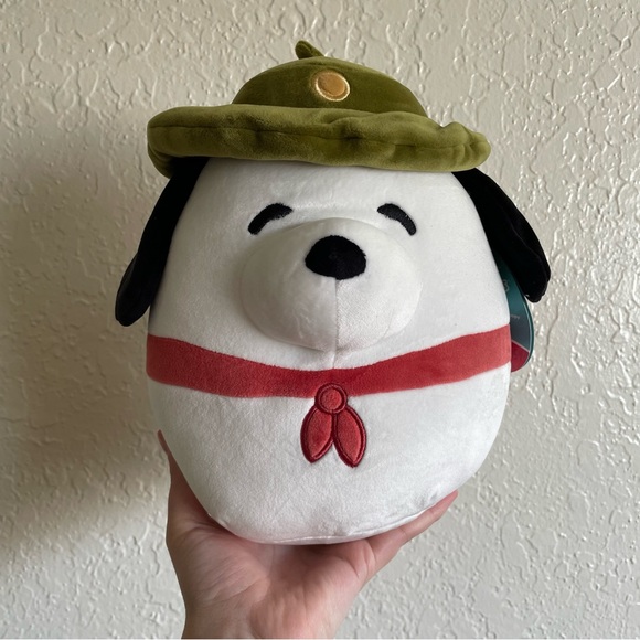Squishmallow peanuts snoopy dog plush in beagle scout outfit - Picture 2 of 10
